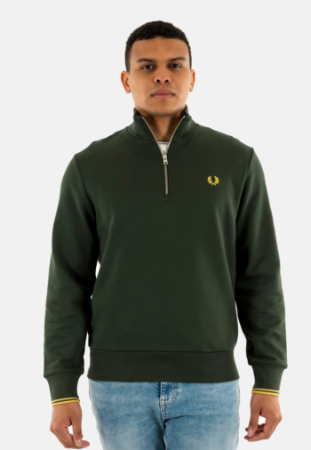 Sweat fred perry half zip x89 court green