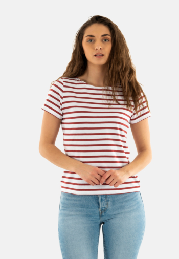 Tee shirt saint james etrille ii neige/terracotta