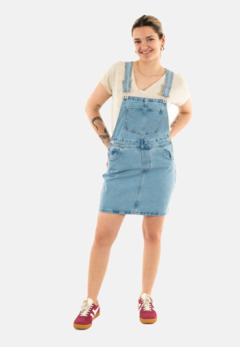 Robe only linn light blue denim