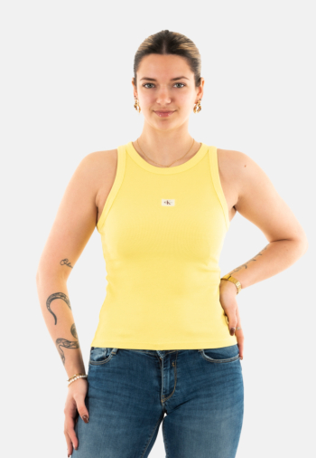 Debardeurs calvin klein jeans washed woven lin muted lime