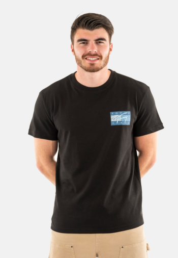 Tee shirt tommy jeans reg rwb flag bds black