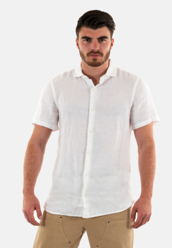 Chemise manches courtes superdry vacation linen s/s 01c optic