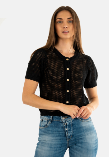 Chemisier manches courtes only paula black