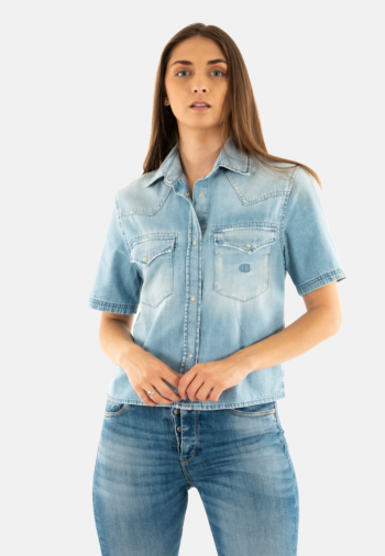 Chemisier manches courtes Le Temps Des Cerises mona 3001 blue