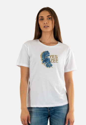 Tee shirt yes zee t258 t900 0101 bianco