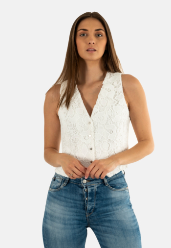 Chemisier manches courtes morgan 242-onfleu ecru