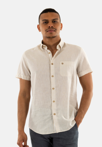 Chemise manches courtes Benson & Cherry lemarcourt beige