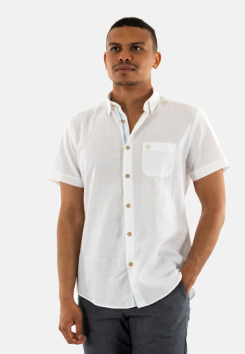 Chemise manches courtes Benson & Cherry lemarcourt blanc