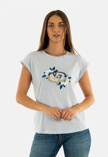 Tee shirt yes zee t239 s100 0792 azzurro pastello