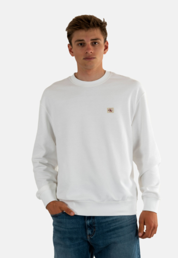 Sweat calvin klein jeans badge 350terry yaf bright white
