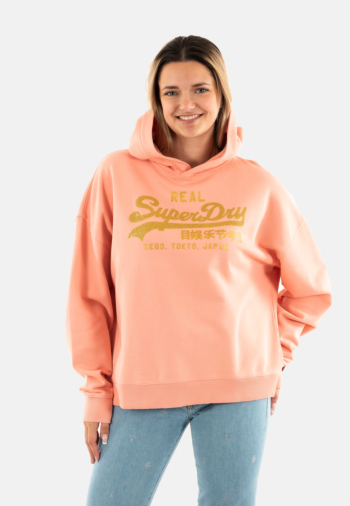 Sweat superdry vl rhinestone relaxed 5vo peach amber