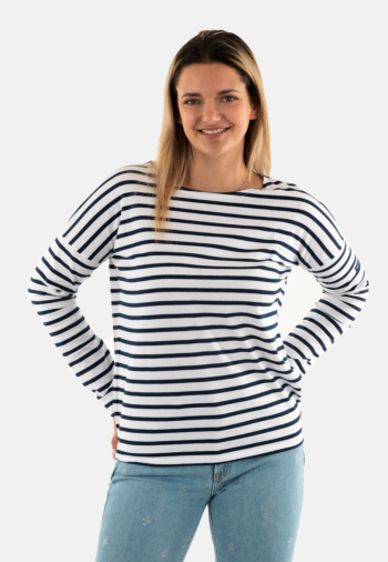 Tee shirt manches longues saint james minqu.drop ii neige/marine