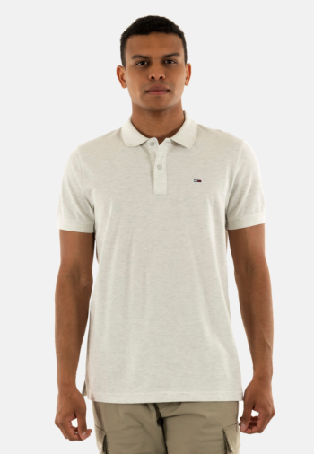 Polos tommy jeans slim placket pmt grey htr