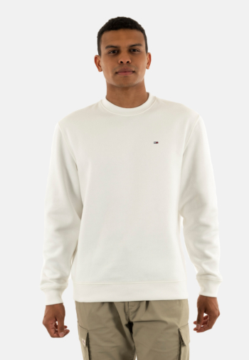 Sweat tommy jeans reg s flag crew ybl ecru