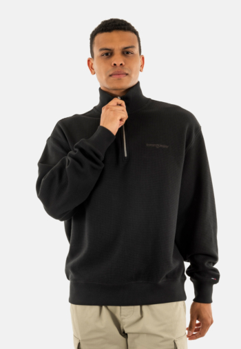 Sweat tommy jeans rlx waffle scrip bds black