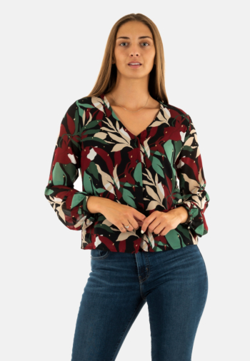 Chemisier only gabri black savage leaves