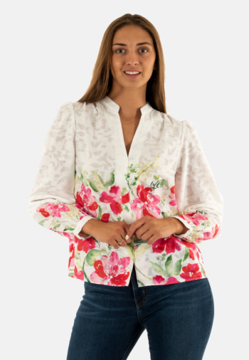 Chemisier salsa floral print jacquard 721 medium red v1