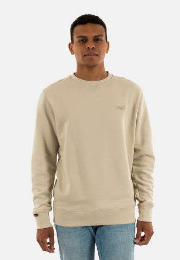 Sweat superdry essential logo crew 1lc light stone beige