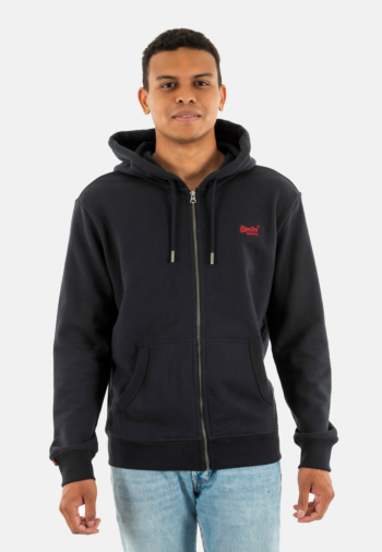 Sweat superdry essential logo zip env eclipse navy/red