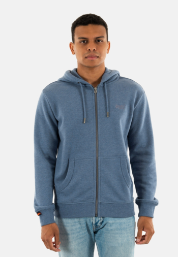 Sweat superdry essential logo zip 2ay jeans blue marl