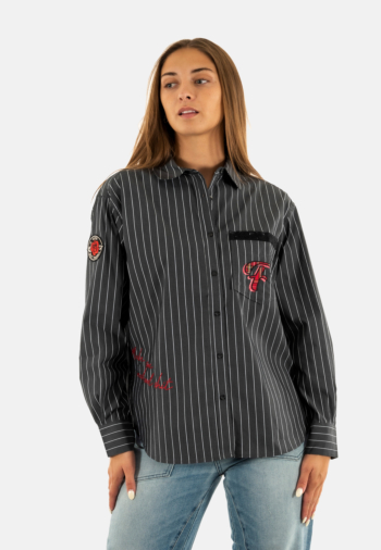 Chemisier freeman t. porter chella patches pes70 f0057 charcoal grey