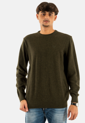 Pull hiver barbour essential lambswool crew neck gn71 seaweed