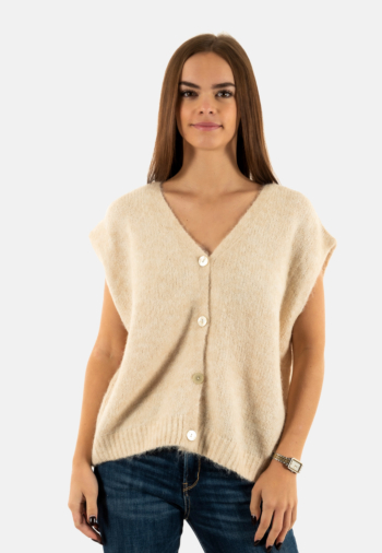 Gilets cardigans only azu sandshell melange