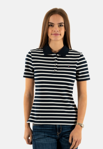 Polos tommy jeans 1985 slim pique 0x4 dark night navy/ ecru stp