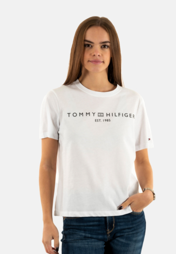 Tee shirt tommy jeans reg corp logo ycf th optic white