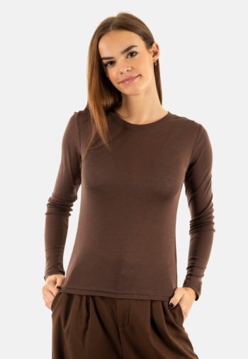 Tee shirt manches longues grace & mila toni chocolat