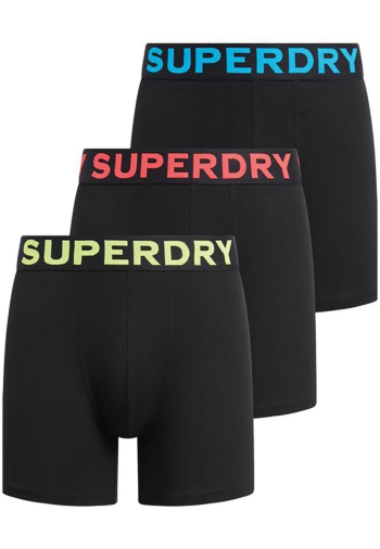 Calecons et slips superdry boxer triple pack 1mn black/neon
