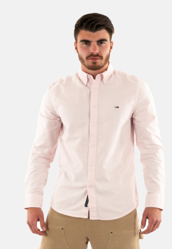 Chemise tommy jeans slim stripe oxfo tpf pink sugar stripe