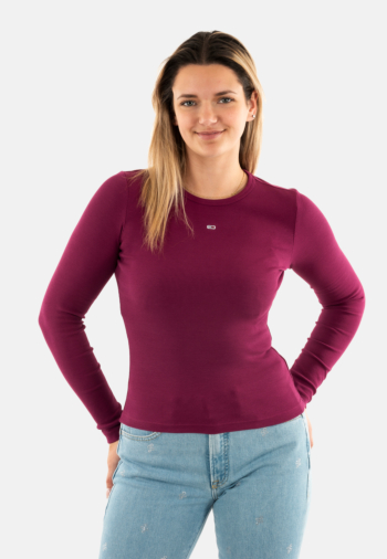 Tee shirt manches longues tommy jeans slim essential vvk valley grape