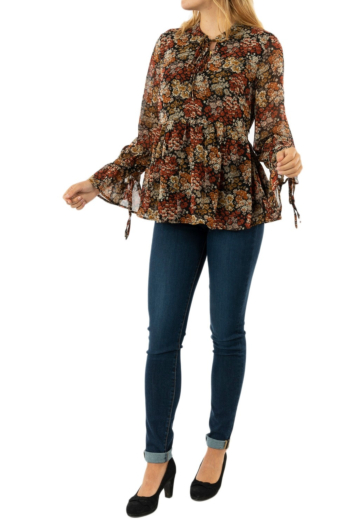 tee shirt manches longues molly bracken r1520a20 patchwork black