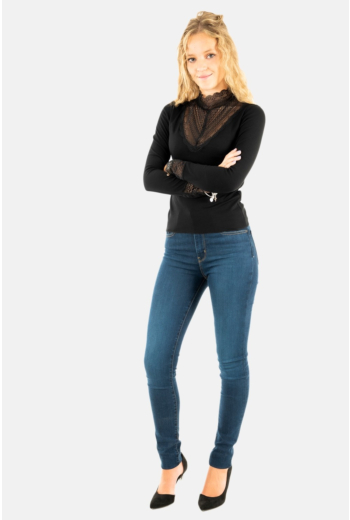 Tee shirt manches longues only tilde black black lace
