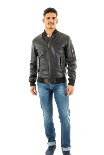 Blousons cuir bombers original viper black