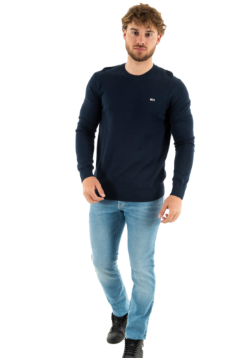 Pull leger tommy jeans slim essential c1g dark night navy