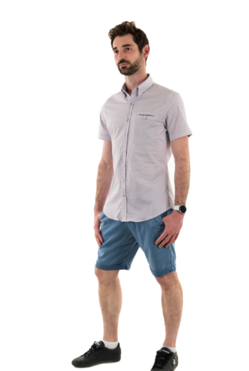 Chemise manches courtes Benson & Cherry luzmancourt blanc rose