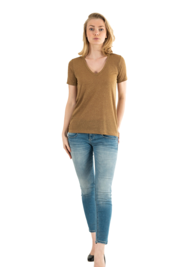 Tee shirt please t0ay 2483 sabbia/oro