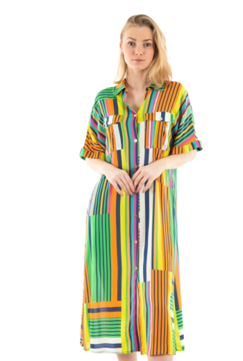 Robe lola casademunt ls2416082 269 verde-naranja