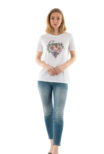 Tee shirt guess jeans grape vine logo g011 pure white