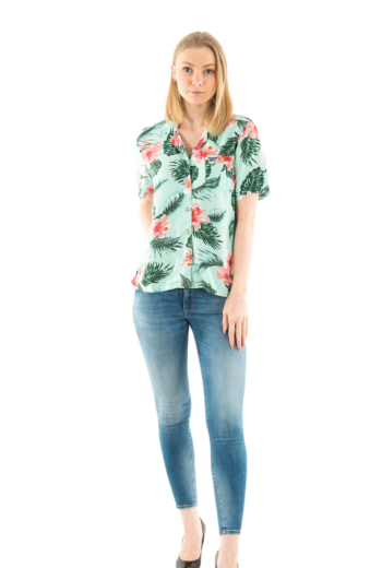 Chemisier manches courtes superdry beach resort 2kl luna rose mint