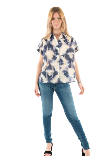 Chemisier manches courtes ichi emmeretta 203116 tie dye aop