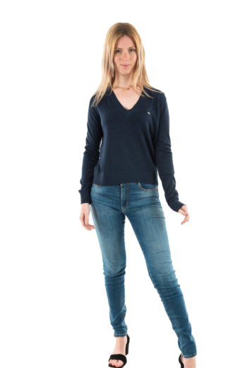 Sweat tommy jeans essential vneck dro dark night navy melange