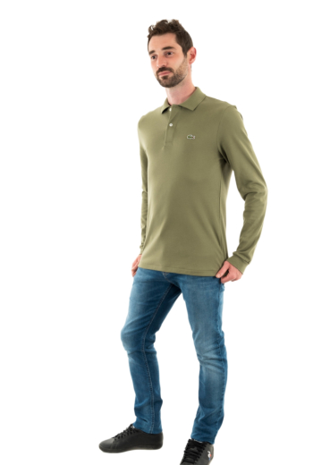 Polos manches longues lacoste l1312 bmy kaki
