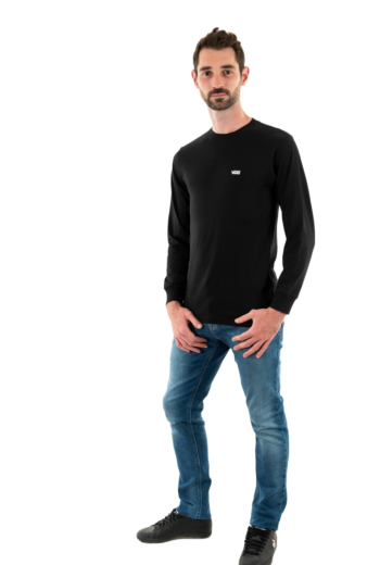 Tee shirt manches longues vans mn left chest hit y281 black/white