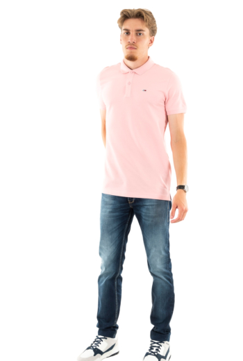 Polos tommy jeans slim placket tha ballet pink