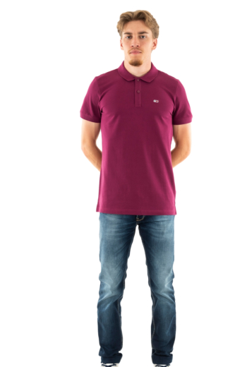 Polos tommy jeans slim placket vvk valley grape