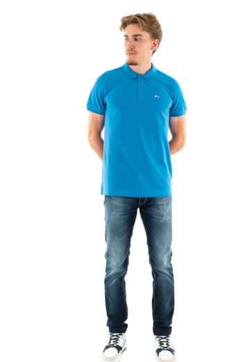 Polos tommy jeans slim placket c2t coastal cobalt