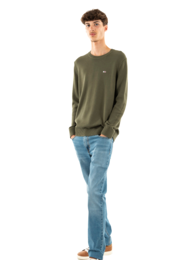 Pull leger tommy jeans slim essntls m12 fatigue green